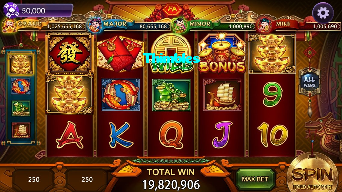 Thimbles casino presented on mobile device in Pakistan with slots and live games